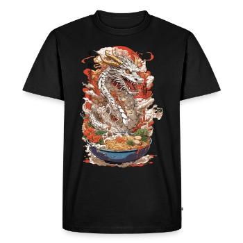 Ramen Dragon Anime Food Art Manga Design - T-shirt Premium bio Homme - noir - Devant - Nico (187cm)