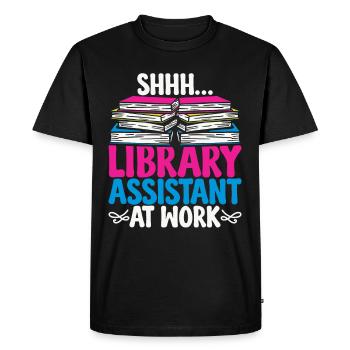 Librarian Librarian Library Assistant - Men's Premium Organic T-Shirt - black - Front - Nico (187cm)