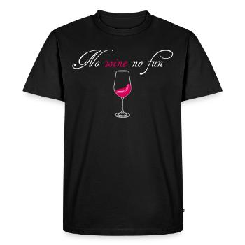 Vin Vin rouge - T-shirt Premium bio Homme - noir - Devant - Nico (187cm)