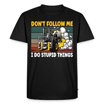 Forklift driver - Men's Premium Organic T-Shirt - black - Front - Nico (187cm)
