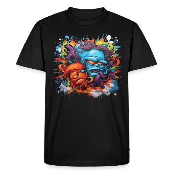 Style urbain : l’art streetwear de Sprayer - T-shirt Premium bio Homme - noir - Devant - Nico (187cm)