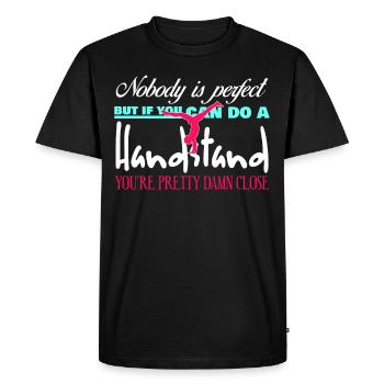 Handstand - Men's Premium Organic T-Shirt - black - Front - Nico (187cm)