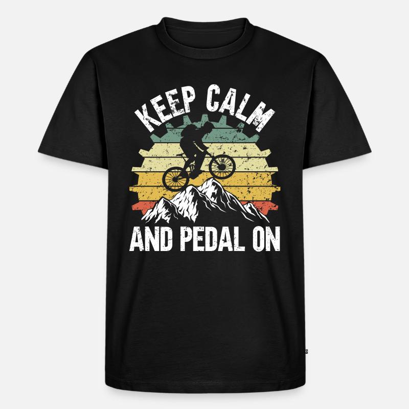 MTB Keep Calm - Männer Premium Bio T-Shirt - Schwarz