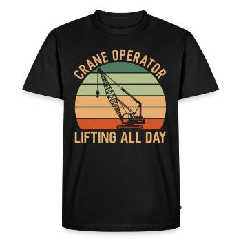 Crane Driver Saying - Men's Premium Organic T-Shirt - black - Front - Nico (187cm)