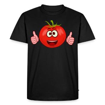 Tomates Happy Tomate - T-shirt Premium bio Homme - noir - Devant - Nico (187cm)