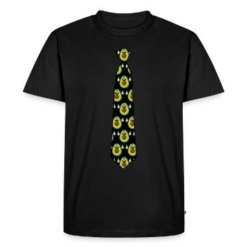Avocado Tie with Avocados - Men's Premium Organic T-Shirt - black - Front - Nico (187cm)