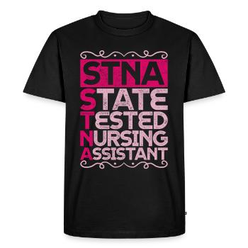 Geriatric Care Assistant Nursing Assistant - Men's Premium Organic T-Shirt - black - Front - Nico (187cm)
