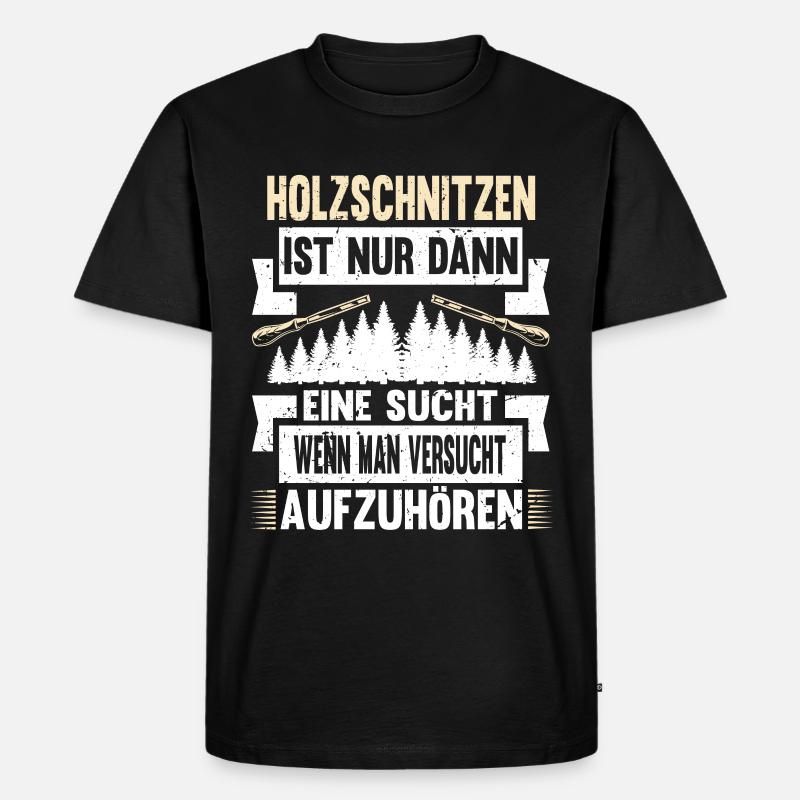 Zimmermann Schreiner Holz - Männer Premium Bio T-Shirt - Schwarz