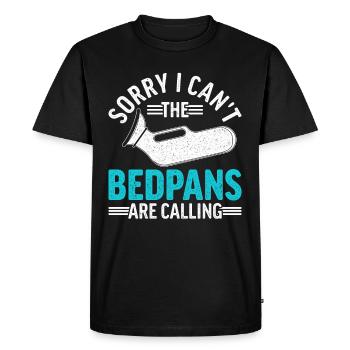 Geriatric Care Assistant Nursing Assistant Bedpan - Men's Premium Organic T-Shirt - black - Front - Nico (187cm)