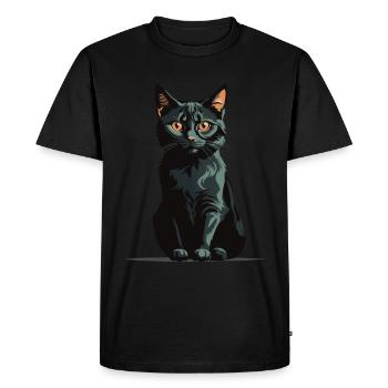 Chat magique d’Halloween Conception de chat magique - T-shirt Premium bio Homme - noir - Devant - Nico (187cm)