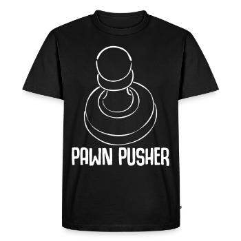 Pion d’échecs poussant des pions - T-shirt Premium bio Homme - noir - Devant - Nico (187cm)