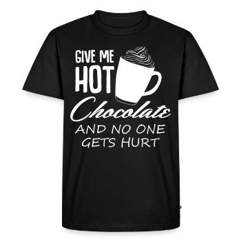 Blague au chocolat chaud au cacao - T-shirt Premium bio Homme - noir - Devant - Nico (187cm)