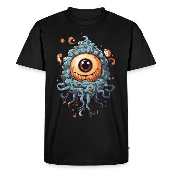 Œil avec tentacules : le point culminant de l’horreur d’Halloween - T-shirt Premium bio Homme - noir - Devant - Nico (187cm)