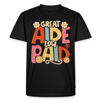 Parenting Assistant Great Aide Low Paid - Men's Premium Organic T-Shirt - black - Front - Nico (187cm)