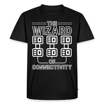 Administrateur réseau L’assistant de la connectivité - T-shirt Premium bio Homme - noir - Devant - Nico (187cm)