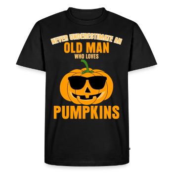 Pumpkin with Sunglasses Pumpkins - Men's Premium Organic T-Shirt - black - Front - Nico (187cm)