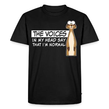 Des voix dans ma tête Folie - T-shirt Premium bio Homme - noir - Devant - Nico (187cm)