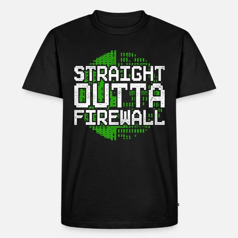 Programmierer Straight Outta Firewall - Männer Premium Bio T-Shirt - Schwarz