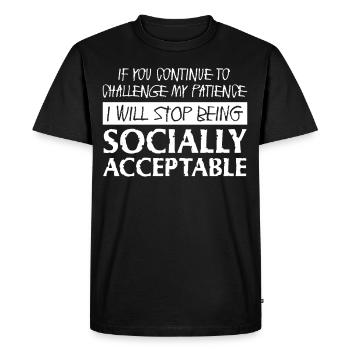 Patient Impatient Impatience Patience - Men's Premium Organic T-Shirt - black - Front - Nico (187cm)