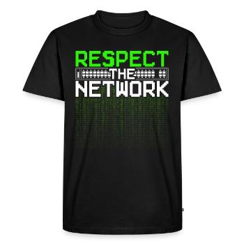 Network Administrator Respect The Network - Men's Premium Organic T-Shirt - black - Front - Nico (187cm)
