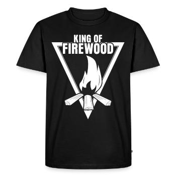 Bois de chauffage blague cheminée feu four à bois - T-shirt Premium bio Homme - noir - Devant - Nico (187cm)