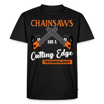 Chainsaw Joke Chain Saw - Men's Premium Organic T-Shirt - black - Front - Nico (187cm)