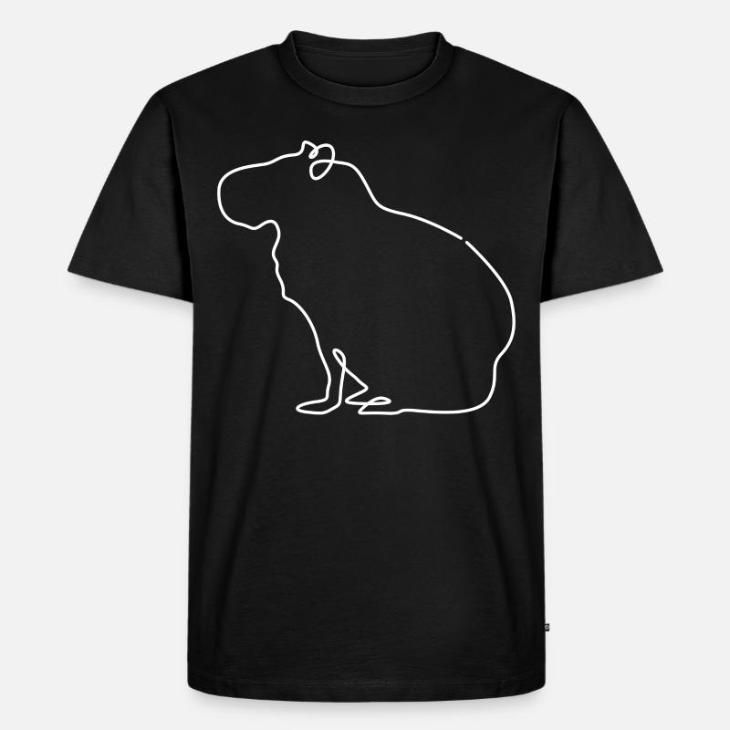 Capybara - Männer Premium Bio T-Shirt - Schwarz