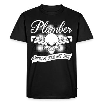Plombiers Mécanicien d’usine Plombier - T-shirt Premium bio Homme - noir - Devant - Nico (187cm)