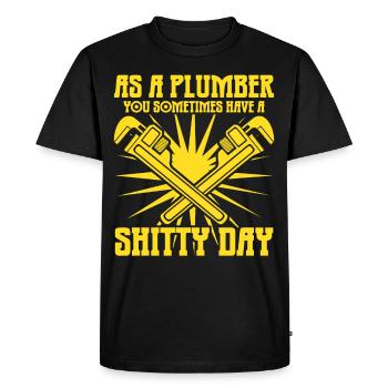 Plombiers Shitty Day Plombier - T-shirt Premium bio Homme - noir - Devant - Nico (187cm)