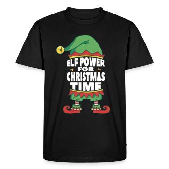 Noël famille pyjama assorti vacances elfe puissance - T-shirt Premium bio Homme - noir - Devant - Nico (187cm)