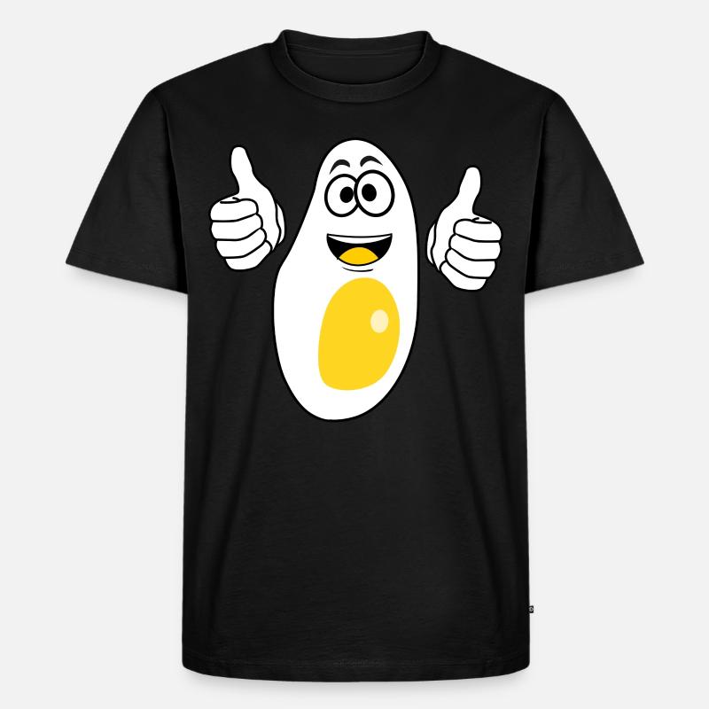 Eier Gebratenes Ei - Männer Premium Bio T-Shirt - Schwarz
