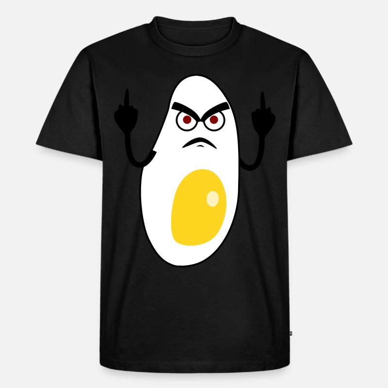 Eggs Grumpy Fried Egg - Men's Premium Organic T-Shirt - black