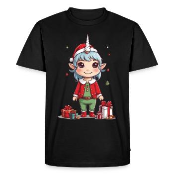 Licorne de Noël magique Licorne pour Noël - T-shirt Premium bio Homme - noir - Devant - Nico (187cm)