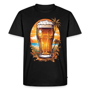 Vacances de bière au paradis Beer Lover Design - T-shirt Premium bio Homme - noir - Devant - Nico (187cm)