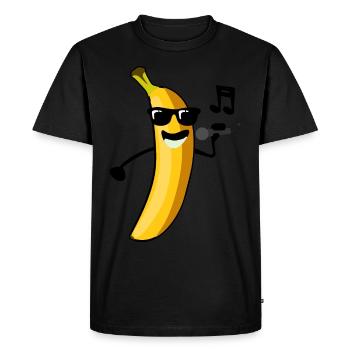 Bananes Singing Banana - T-shirt Premium bio Homme - noir - Devant - Nico (187cm)