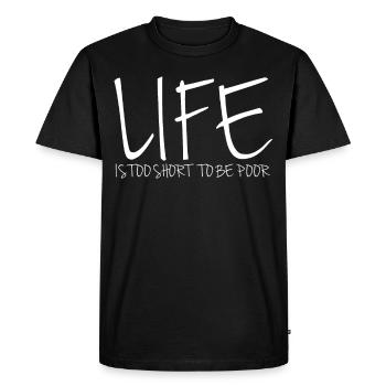 Capitalisme Actions Marché Monnaie - T-shirt Premium bio Homme - noir - Devant - Nico (187cm)