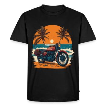 Rétro Motard Motard Design Flair Liberté - T-shirt Premium bio Homme - noir - Devant - Nico (187cm)