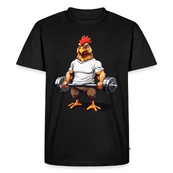 Musculation Musculaire Fitness Fun Design - T-shirt Premium bio Homme - noir - Devant - Nico (187cm)