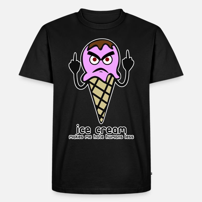 Ice Cream Grumpy Icecream - Männer Premium Bio T-Shirt - Schwarz