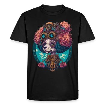 Steampunk caniche esthétique chien Design - T-shirt Premium bio Homme - noir - Devant - Nico (187cm)