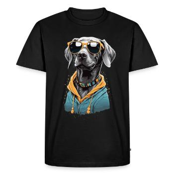 Braque de Weimar Vintage chien esthétique chiens Design - T-shirt Premium bio Homme - noir - Devant - Nico (187cm)