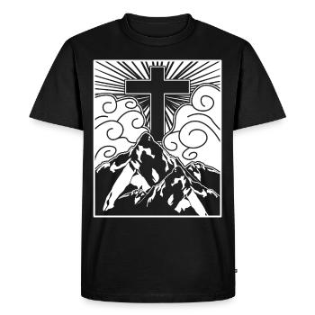 Croix Jésus-Christ Christianisme - T-shirt Premium bio Homme - noir - Devant - Nico (187cm)