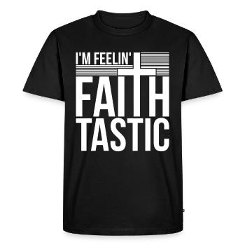 Aumônier, Clerc, Pasteur, Je ressens la foi tastique - T-shirt Premium bio Homme - noir - Devant - Nico (187cm)