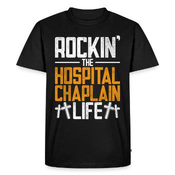 Aumônier d’hôpital, aumônier, clerc - T-shirt Premium bio Homme - noir - Devant - Nico (187cm)