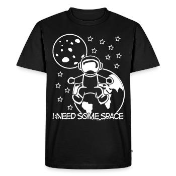 Astronaut with Stars and Planets - Men's Premium Organic T-Shirt - black - Front - Nico (187cm)