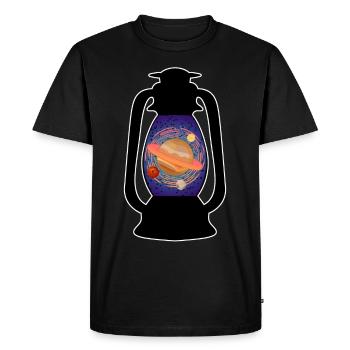 Planets and Space in Camping Light - Men's Premium Organic T-Shirt - black - Front - Nico (187cm)
