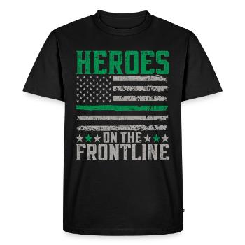 Gardes-frontières Gardes-frontières douaniers - T-shirt Premium bio Homme - noir - Devant - Nico (187cm)