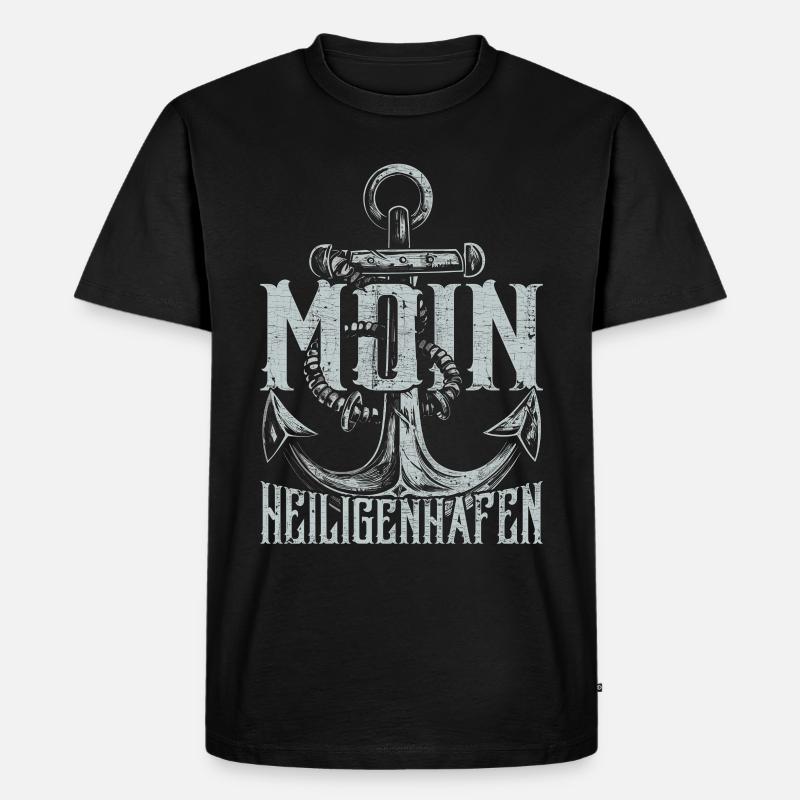 Moin Heiligenhafen - Männer Premium Bio T-Shirt - Schwarz