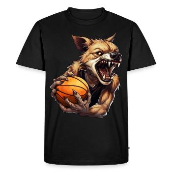 Hyène de basket-ball - T-shirt Premium bio Homme - noir - Devant - Nico (187cm)