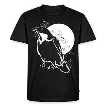 Crow Raven Moon Ravens Crows - Men's Premium Organic T-Shirt - black - Front - Nico (187cm)